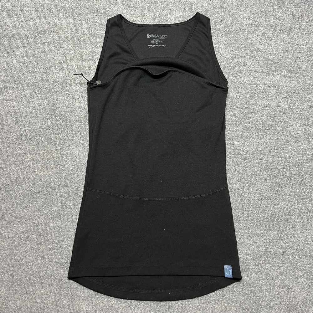 Lalabu Tank Top Womens Large Black Nursing Maternity Babywearing Tunic Stretch